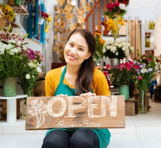 Open for Customers flower shop