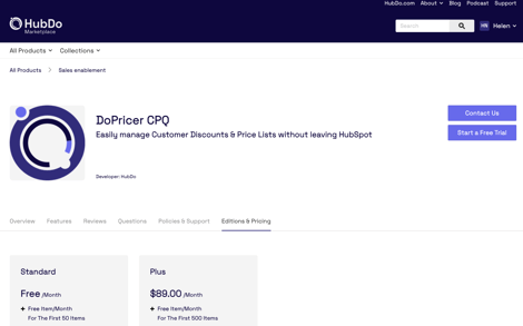 DoPricer Editions page