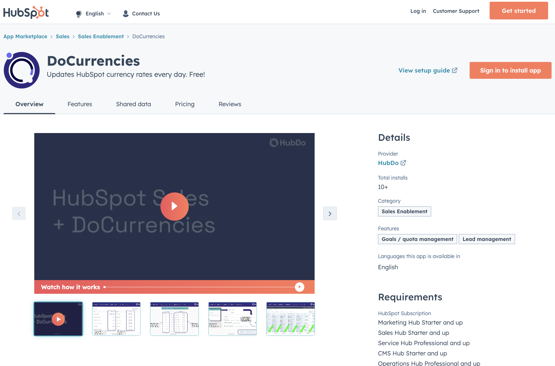 DoCurrencies on HubSpot Marketplace