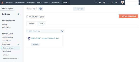 DoPricer installed on HubSpot