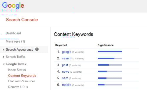 google-content-keywords-removal