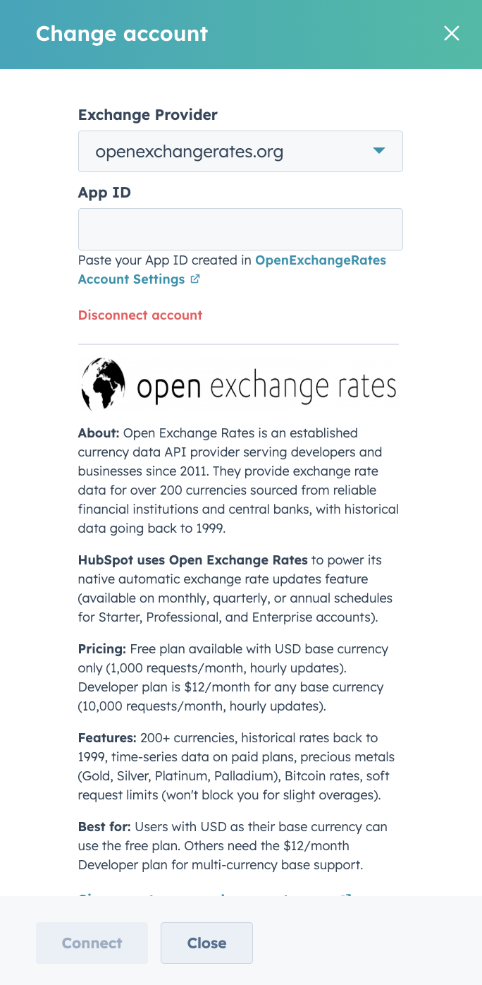 DoCurrencies Connect openexchangerates.org DoCurrencies Connect openexchangerates.org