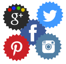 social media logos - facebook, twitter, pinterest, instagram