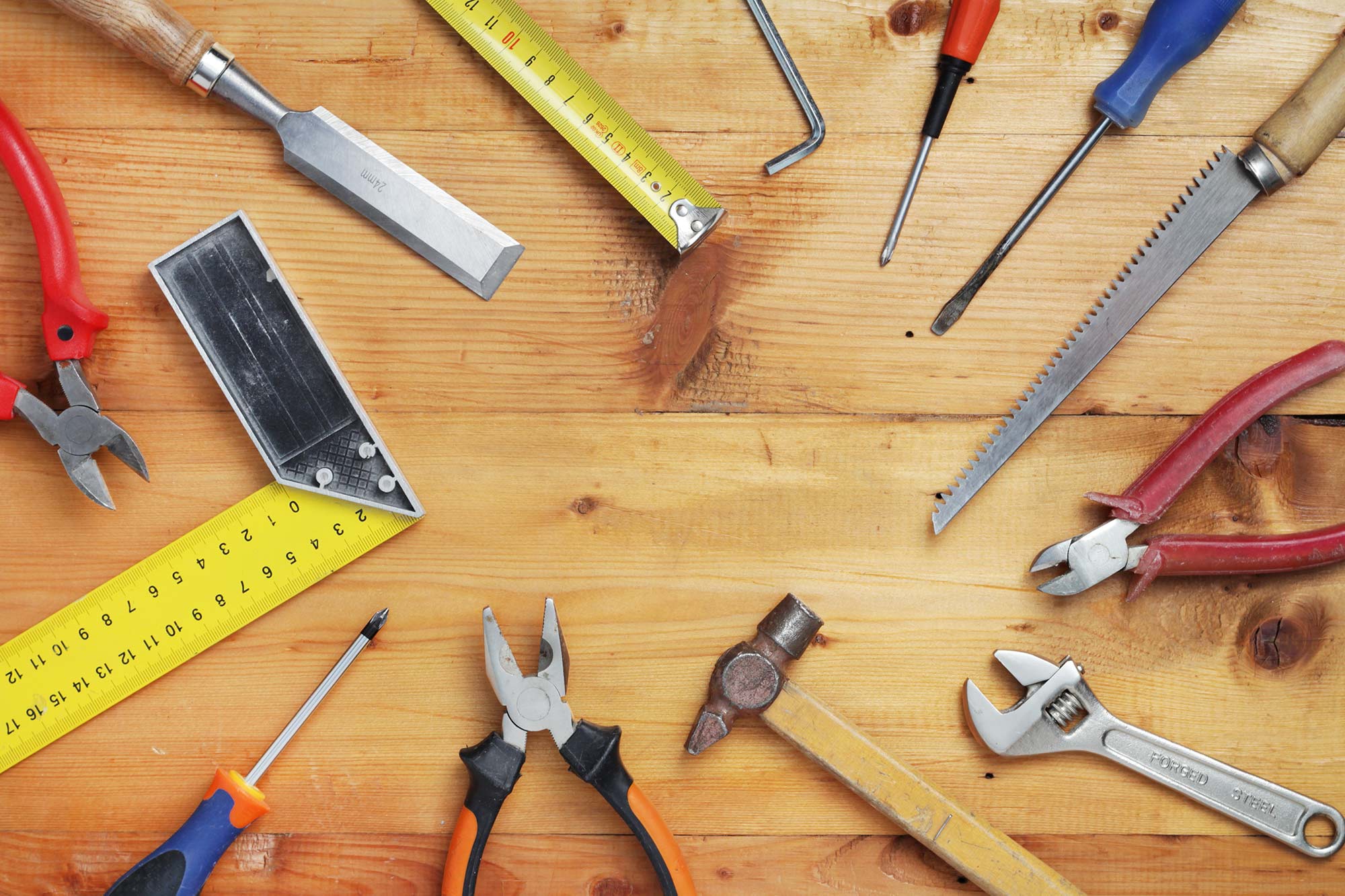 toolbox tools on the table